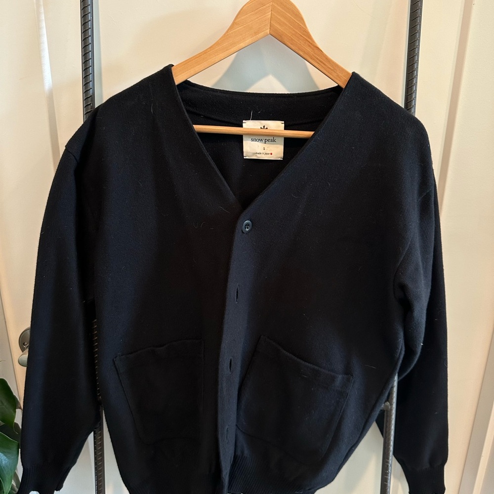 Women's Black Cardigan Sweater by Snow Peak